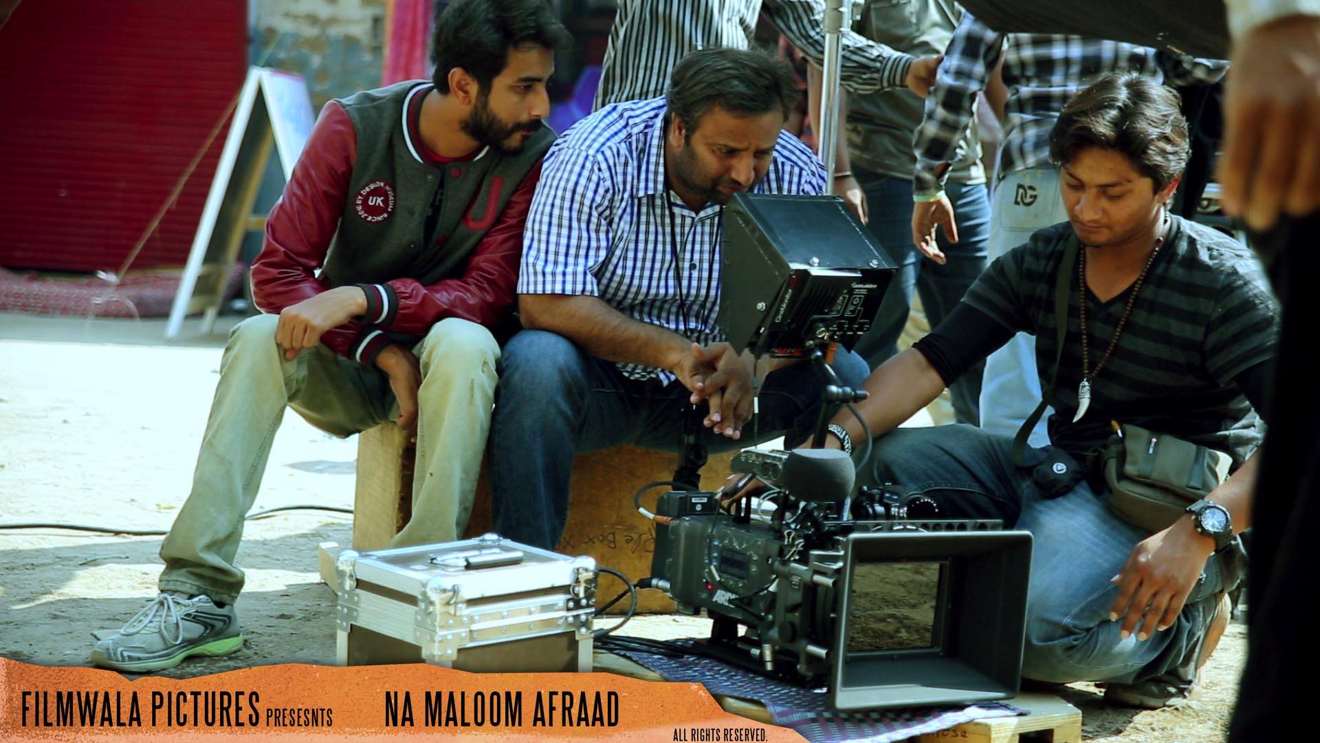 Director Nabeel Qureshi along with DOP Rana Kamran during filming "Na Maloom Afraad"