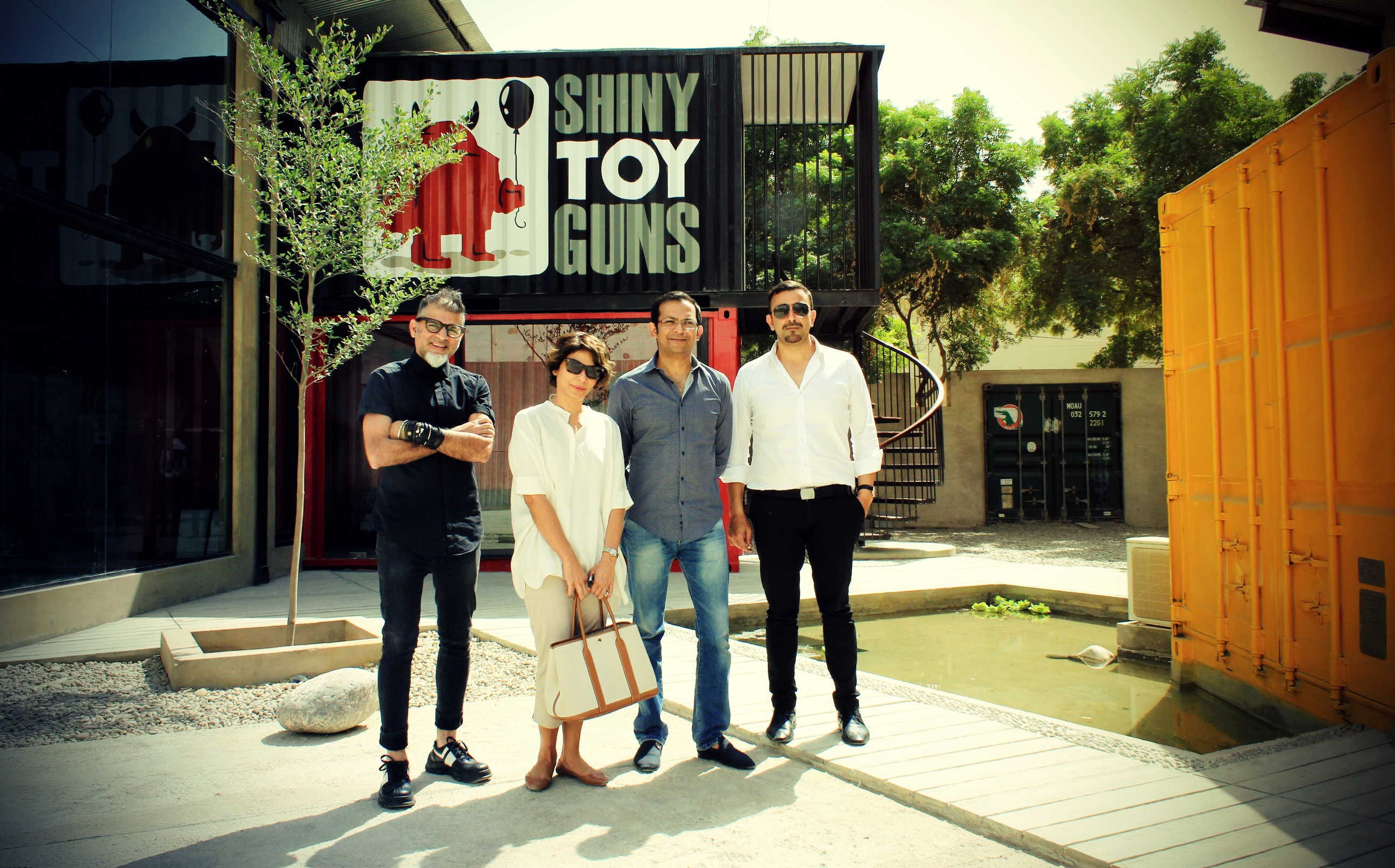 Asad ul Haq, Nabila, Ali Murtaza and Shaan Shahid at the Shiny Toy Guns Studio
