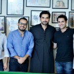 Humayun with Jerjees Seja, Fahad Mirza and other guests