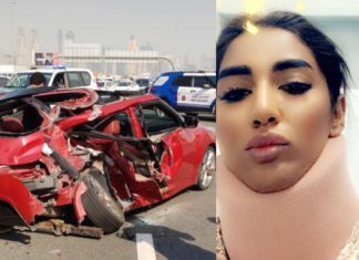 Mathira injured in an ugly car accident in Dubai on New Year’s Eve Mathira Accident